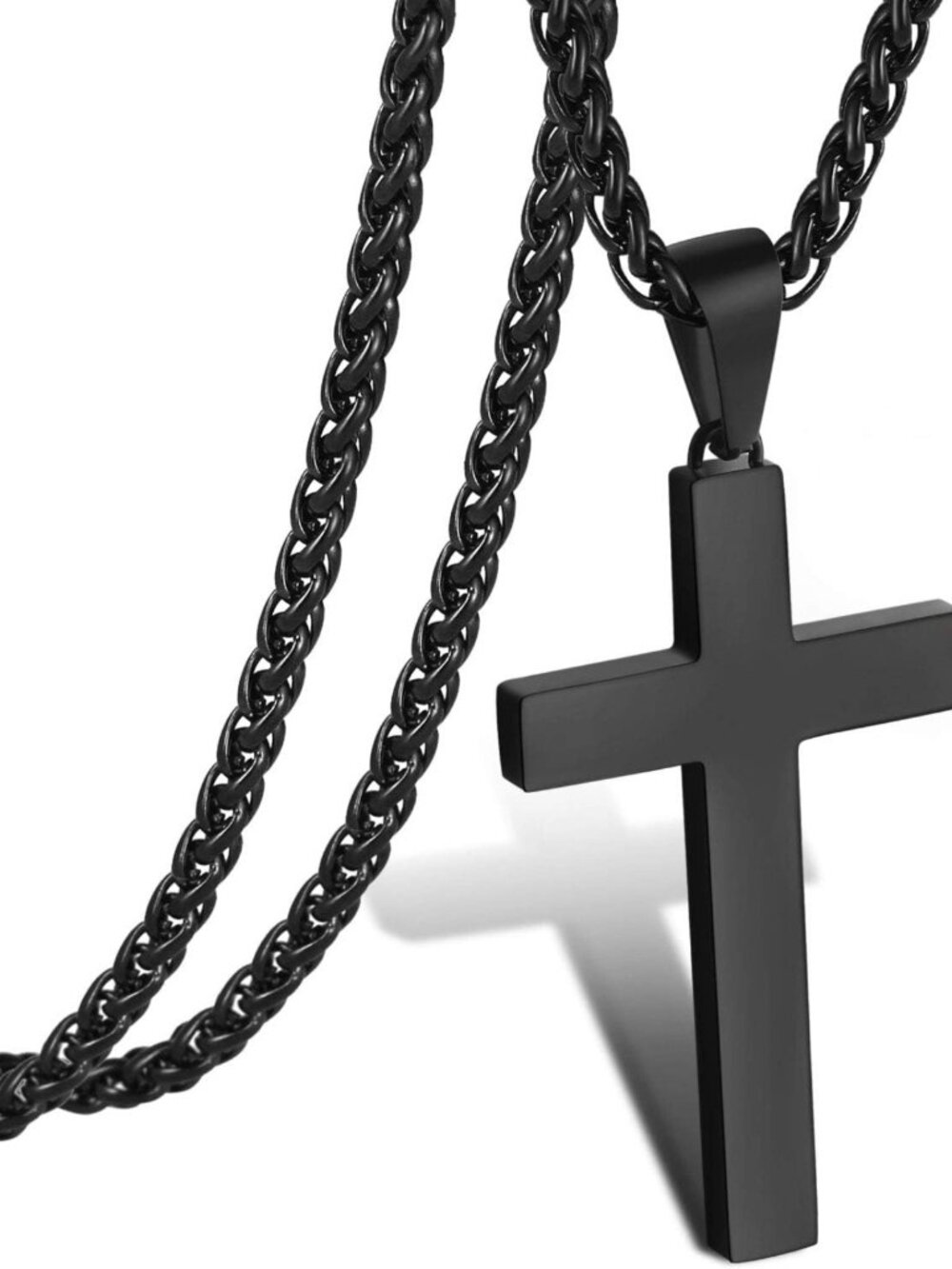 Stylish Stainless Steel Cross Necklace for Men & Boys - Adjustable 16-24" Chain